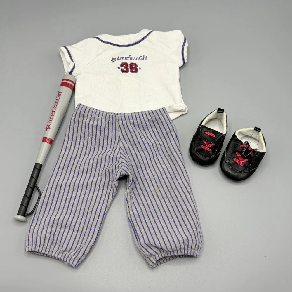 American Girl Softball Uniform Baseball Bat Ball Hat Outfit Cleats Jersey Pants